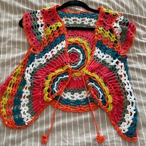 Colorful Crochet Bohemian Cardigan